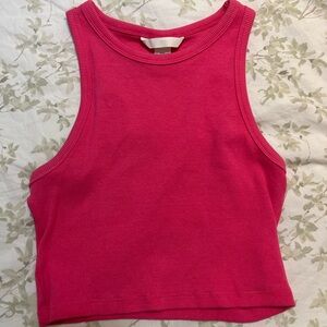 H&M Pink Fitted Tank Top
